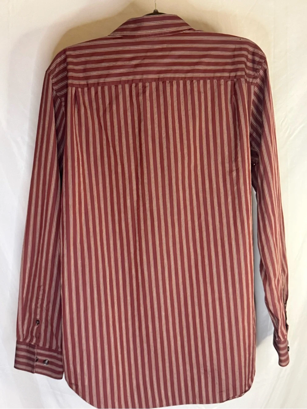 Banana Republic Fitted Men’s Dress Shirt 16-16½ Large Burgundy Striped